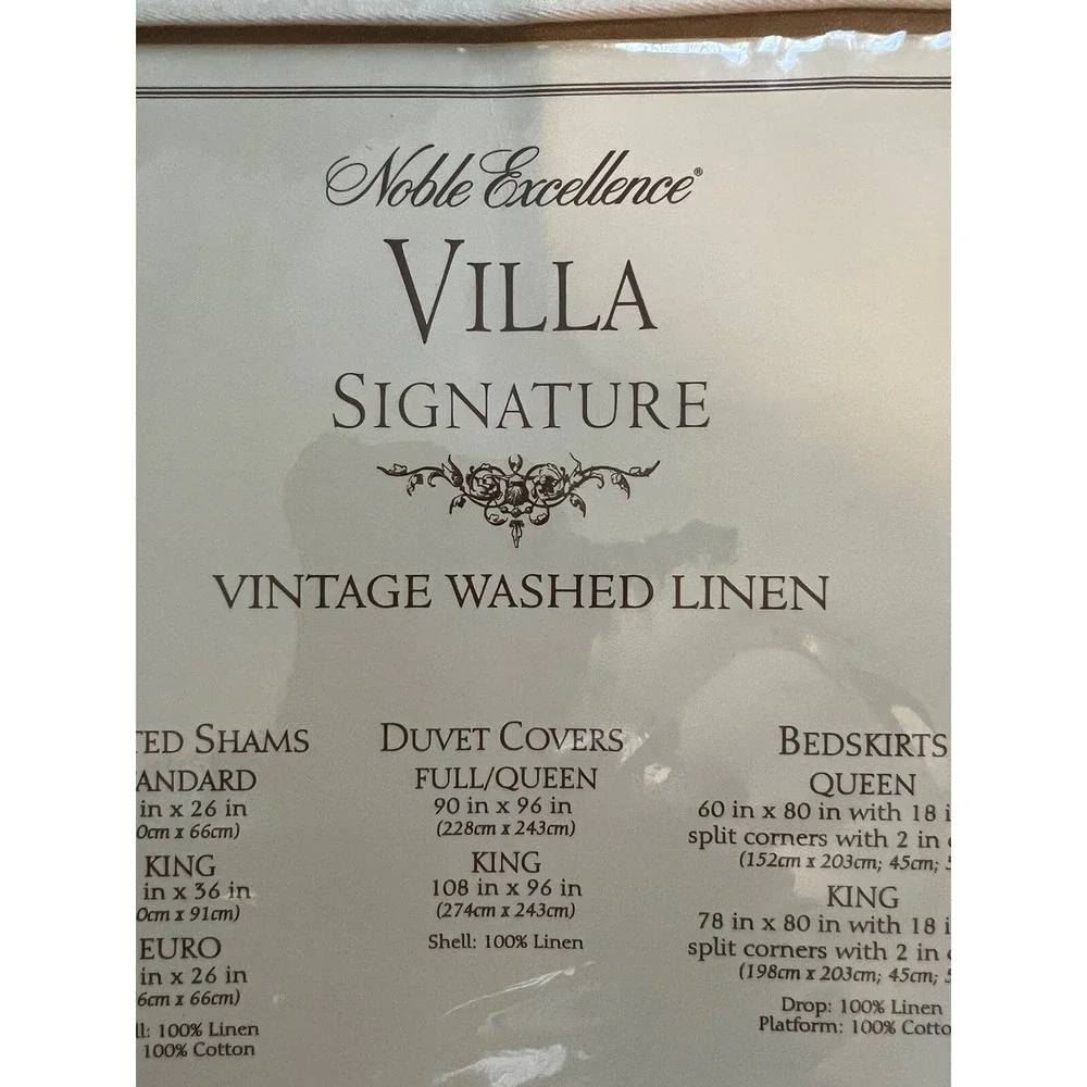 Noble Excellence Villa Signature Vintage Washed Linen Sham Standard 20